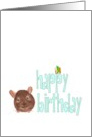 Cute Chinchilla Present Sitting on Birthday Greeting card