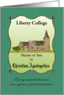 Master of Arts Christian Apologetics Custom College Name card