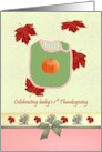 Baby’s 1st Thanksgiving Bib with Pumpkin Motif Fall Foliage card