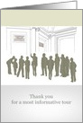 Thank you for a museum tour, group on tour in a museum card