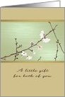Gift enclosed for newlyweds date night, cherry blossoms card