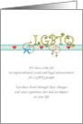 Coming Out Anniversary Male Female Symbols Red Hearts LGBTQ card