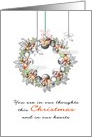 1st Christmas alone divorced, holiday wreath and glass bells card