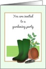 Gardening Party Invite Gardening Boots Flower Pot Trovel Plant card