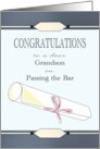 Grandson Passing Bar Exam Certificate Tied With Pink Ribbon card