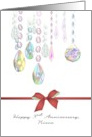 Niece’s 3rd Wedding Anniversary Colorful Crystal Drops card
