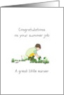 Summer Job Little Guy Weeding Gardens Congratulations card