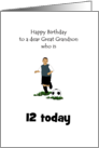 Customizable Birthday Age Great Grandson Playing Football card