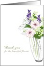 Thank You For The Lovely Flowers Vase Of Pretty Florals card