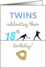 Celebrating Twin Boys’ 18th Birthday Brothers Playing Baseball card