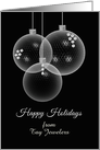 Happy holidays from jeweler, precious stone-like ornaments card