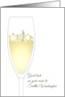 Goodbye Good Luck Move To Seattle Washington Skyline In Wine Glass card