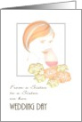 Wedding Congratulations Sister To Sister Raising Wine Glass To Lips card