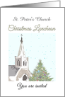 Customizable Christmas holiday luncheon hosted by church card