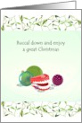 Toy Dentures And Colorful Baubles Christmas Greeting From Dentist card