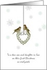 1st Christmas Newlyweds Son and Daughter in Law 2 Birds on Ornament card