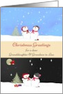 Christmas Granddaughter Grandson In Law Cute Snowman Snowlady card