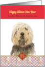Chinese New Year of the Dog for Brother and Sister in Law Smiling Dog card