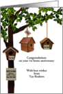 Custom Year Home Anniversary Realtors To Clients Cute Bird Houses card