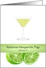 National Margarita Day Glass of Delicious Margarita and Lime card