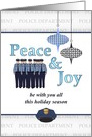 Peace and joy Christmas greeting from police department, police team card