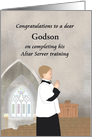 Completing altar server training, altar boy customizable relation card