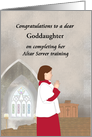 Completing altar server training, altar girl customizable relation card