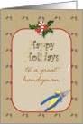 Happy Holidays For Handyman Pliers And Screwdriver card