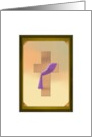 Deacon Symbol Cross Adorned With Purple Sash card