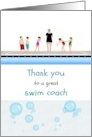 Thank You Coach For Younger Swimmers With Students By Pool Side card