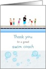 Thank You Coach For Younger Swimmers With Students By Pool Side card