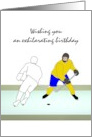 Ice Hockey Players On The Ice Birthday card