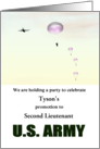 Party Invite Custom Name Rank US Army Soldiers Parachuting From Plane card