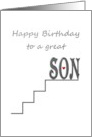 Birthday for Stepson A Play on Word and Line Illustration card