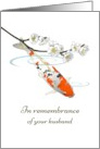 Remembering Your Husband Koi Swimming Underneath Plum Blossoms card