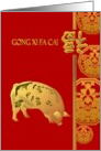 Chinese New Year Golden Pig and Luck card