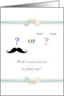 Baby Gender Reveal Party Invitation Lashes Or Staches card