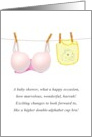 Humorous Baby Shower Greeting Mommy’s Large Bra and Baby’s Bib card