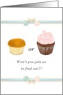 Baby Gender Reveal Party Invitation Studmuffin Or Cupcake card