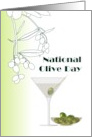 National Olive Day Olive Branch with Fruits Olive in Cocktail Snack card