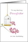Birthday Incarcerated Mom to Daughter Bird in Birdcage card