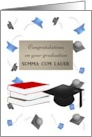 Graduating Summa Cum Laude Cap And Books What An Achievement card