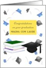 Graduating Magna Cum Laude With Great Honor Cap And Books card