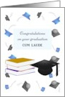 Graduating Cum Laude With Honor Cap And Books card