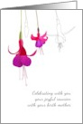 Joyful Reunion with Birth Mother Illustrated as Two Pretty Fuchsias card