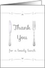 Thank You For Lunch Knife And Fork Setting card