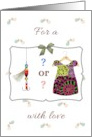 Gender Reveal Baby Shower Gift Lure Or Lace Pink And Blue Rattles card