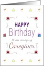 Birthday For Caregiver Gifts Cakes And Glasses Of Wine card