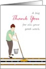 Thank You to Great Cleaner Lady with Mop and Bucket card