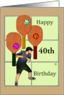 Pickleball Themed Birthday Custom Age Player Paddles and Balls card